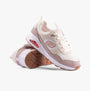 Skechers 310567L/NTTP UNO - MESH MODE Girls Trainers Natural/Taupe side view featuring lace-up closure and breathable upper.