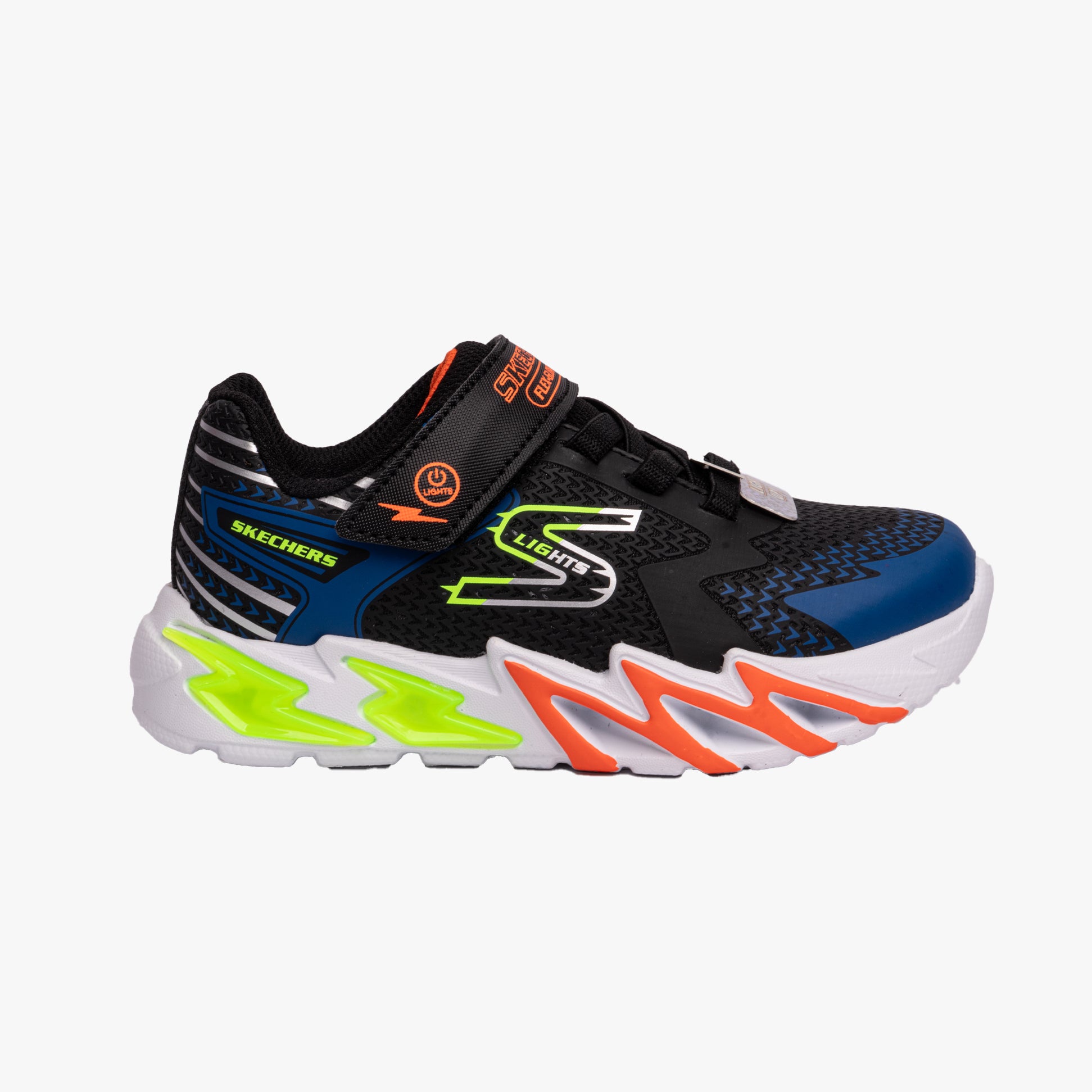 Skechers FLEX-GLOW BOLT Boys Trainers Black/Blue