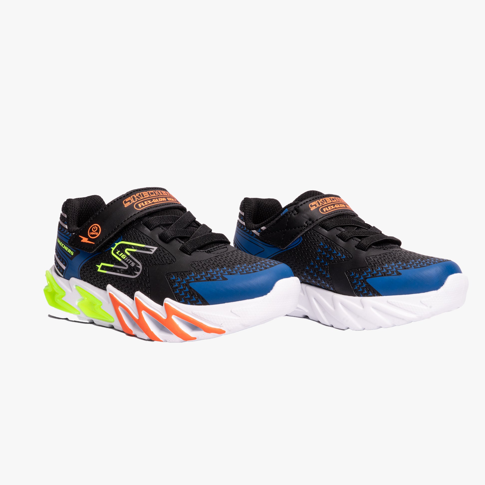Skechers FLEX-GLOW BOLT Boys Trainers Black/Blue