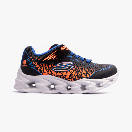 Skechers S LIGHTS: VORTEX 2.0 ZORENTO Boys Trainers Black/Orange