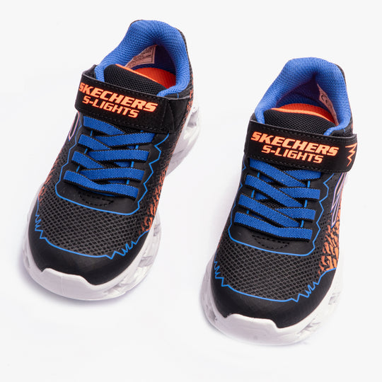 Skechers S LIGHTS: VORTEX 2.0 ZORENTO Boys Trainers Black/Orange