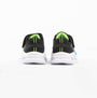 Skechers 401495N/BKBL METEOR-LIGHTS-KRENDO Boys Trainers Black Blue rear view with vibrant green and blue accents.