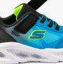 Skechers 401495N/BKBL METEOR-LIGHTS-KRENDO Boys Trainers Black Blue detail view of shoe upper