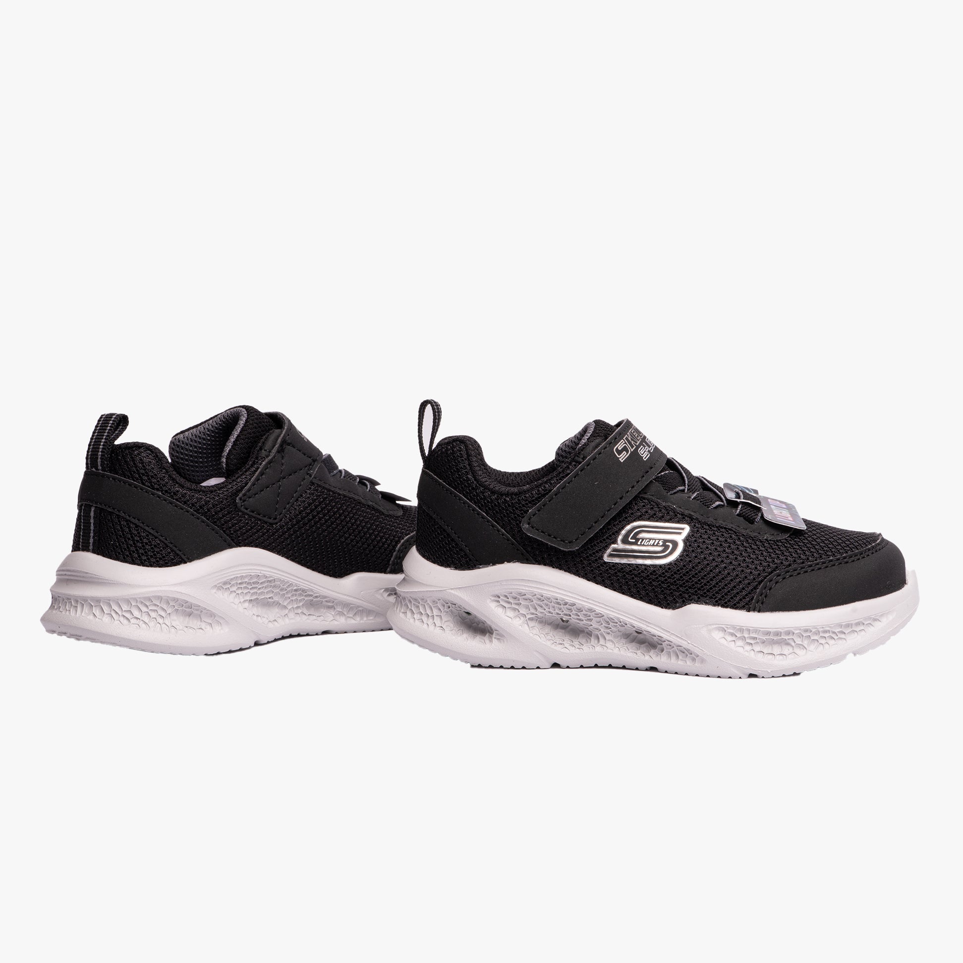 Skechers 401675N/BKGY METEOR-LIGHTS Boys Trainers Black/Gray
