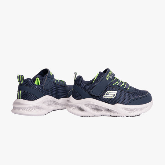 Skechers METEOR-LIGHTS Boys Trainers Navy/Lime