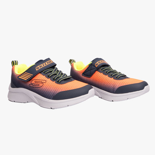 Skechers MICROSPEC ZORVA Boys Trainers Orange/Navy