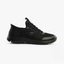 Skechers 403833L/BBK SUMMITS - HIGH RANGE Boys Trainers Black side view showcasing a sleek, casual design with breathable textile upper.