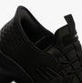 Skechers 403833L/BBK SUMMITS - HIGH RANGE Boys Trainers Black detail view showcasing the slip-on design and textured upper.