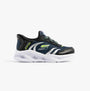 Skechers 403848N/NVBK METEOR-LIGHTS-BRISK-BEAMS Boys Trainers Navy/Black side view with lace-up fastening