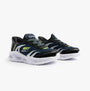 Skechers 403848N/NVBK METEOR-LIGHTS-BRISK-BEAMS Boys Trainers Navy/Black side view with rubber sole.