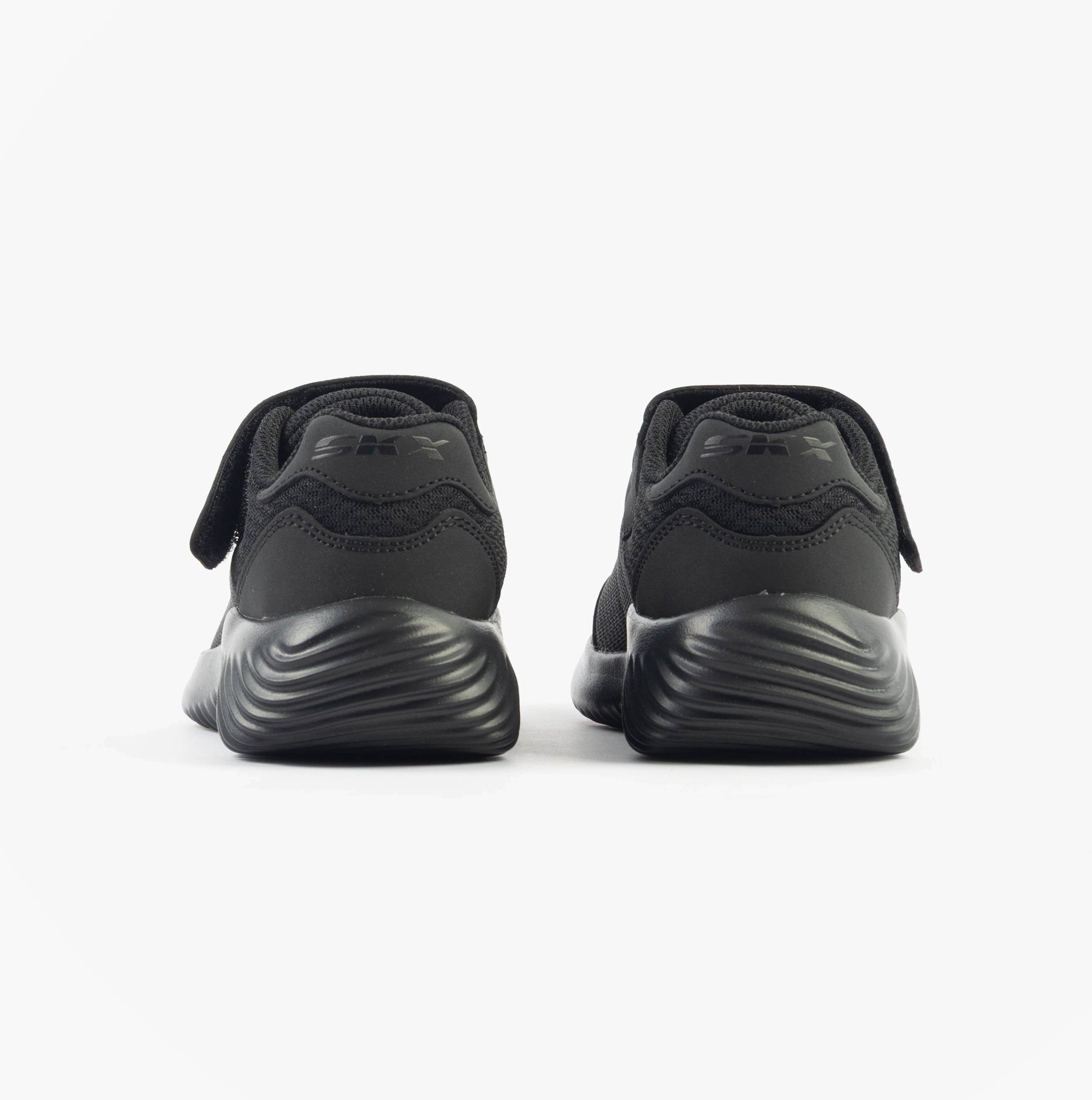 Skechers 403908L/BBK BOUNDER - TREKZIC Boys Trainers Black back view, featuring a lightweight, lace-up design.