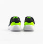 Skechers 403908L/NVLM BOUNDER - TREKZIC Boys Trainers Navy/Lime back view showcasing low top design and bright lime accents.