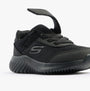 Skechers 403908N/BBK BOUNDER - TREZIC Boys Trainers Black side view featuring lightweight synthetic and mesh upper.