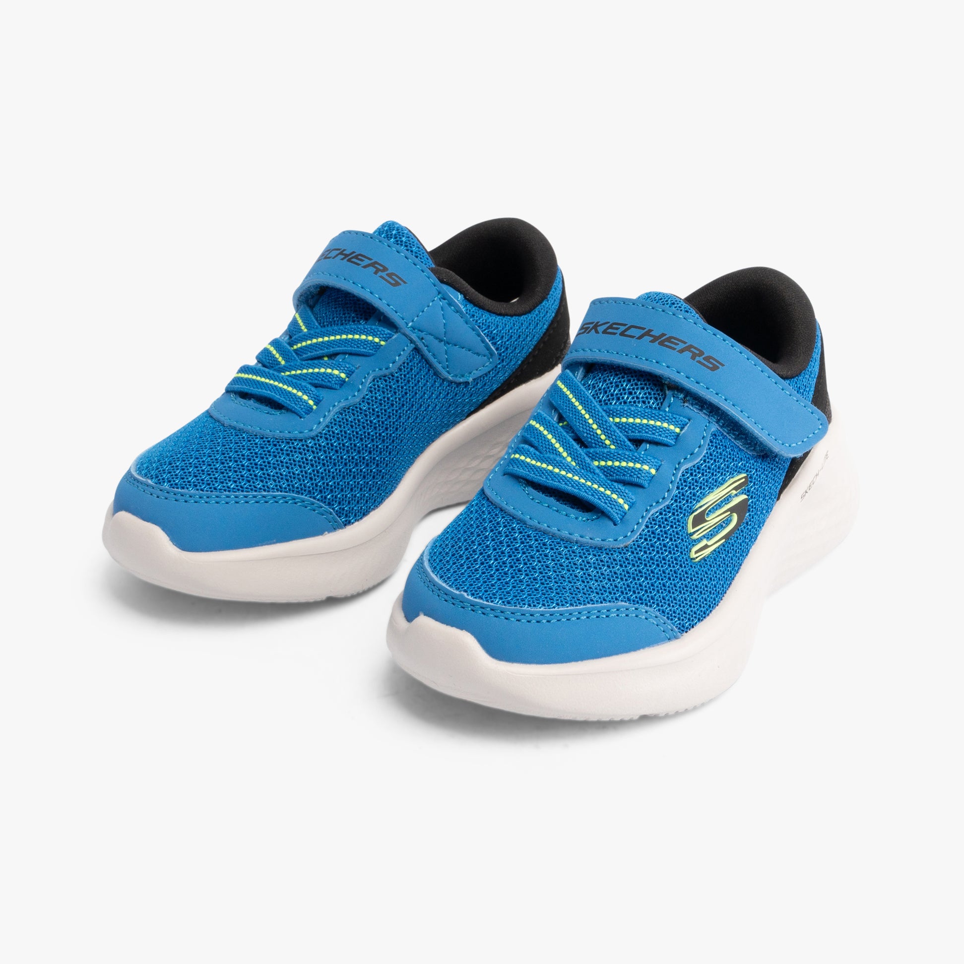 Skechers 404015N/BLBK SKECH-LITE PRO - SPRINT SURGE Boys Trainers Blue/Black side view showing blue mesh upper and black accents.