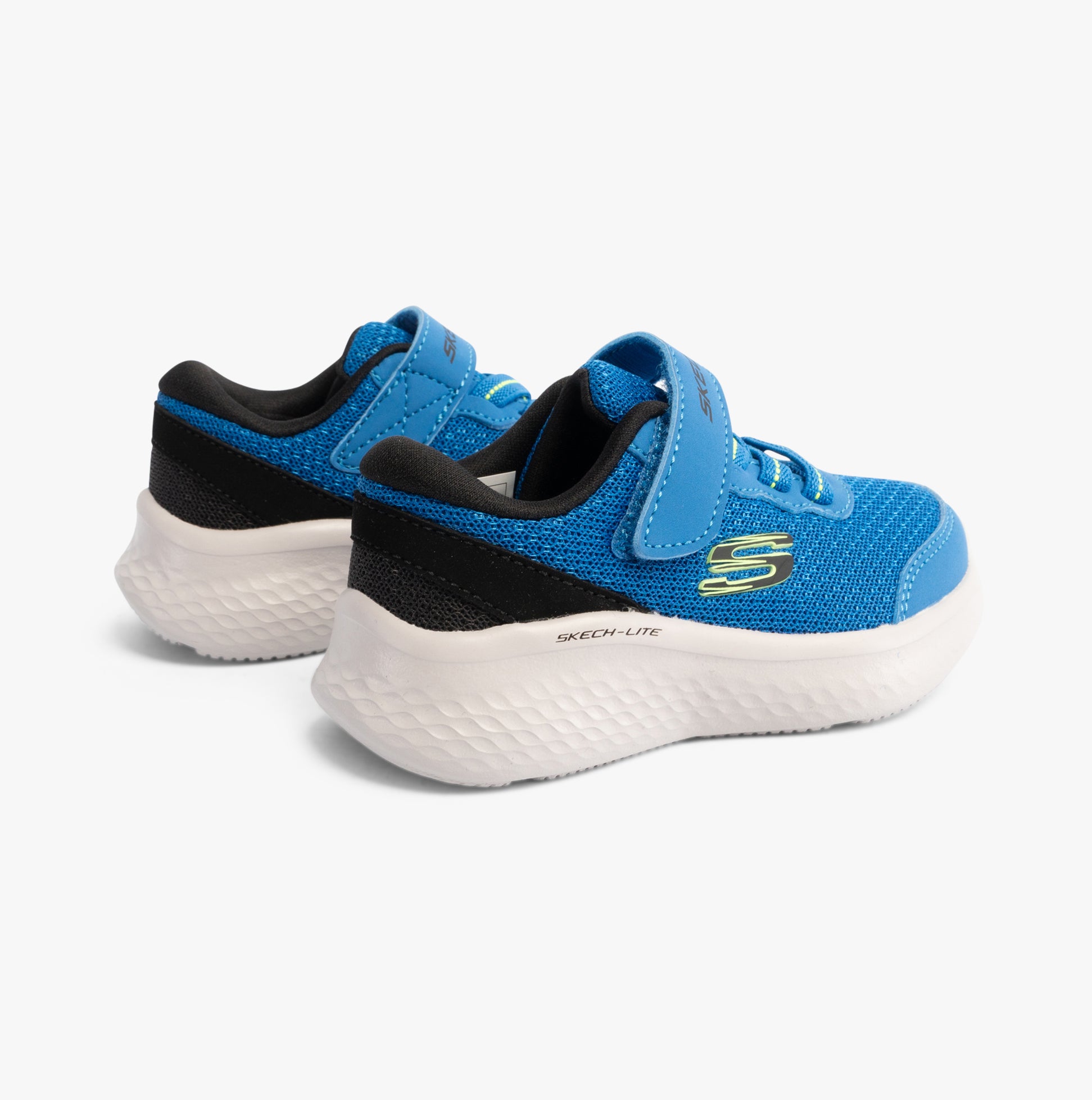 Skechers 404015N/BLBK SKECH-LITE PRO - SPRINT SURGE Boys Trainers Blue/Black rear view showing lightweight design and rounded toe.