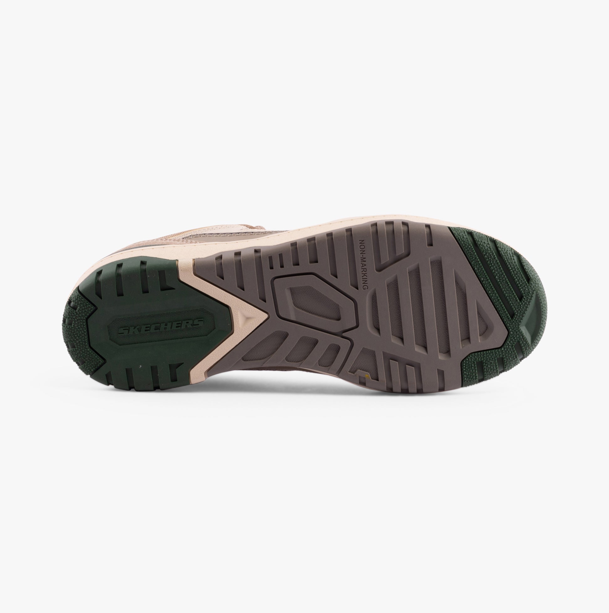 Skechers 406157L/TPE SKX-228 Boys Trainers Taupe bottom view of the rubber sole detailing.
