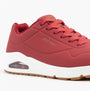 Skechers 52458/DKRD UNO - STAND ON AIR Mens Trainers Dark Red side view showcasing synthetic leather upper and lace-up design.