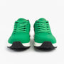 Skechers 52458/GRW UNO - STAND ON AIR Mens Trainers Green White front view showcasing green synthetic leather and lace-up design.
