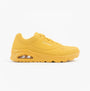 Skechers 52458/HNY UNO - STAND ON AIR Mens Trainers Honey side view with synthetic leather upper and rubber sole.