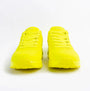 Skechers 52458/LIME UNO - STAND ON AIR Mens Trainers Lime front view showcasing vibrant yellow color and lace-up design.