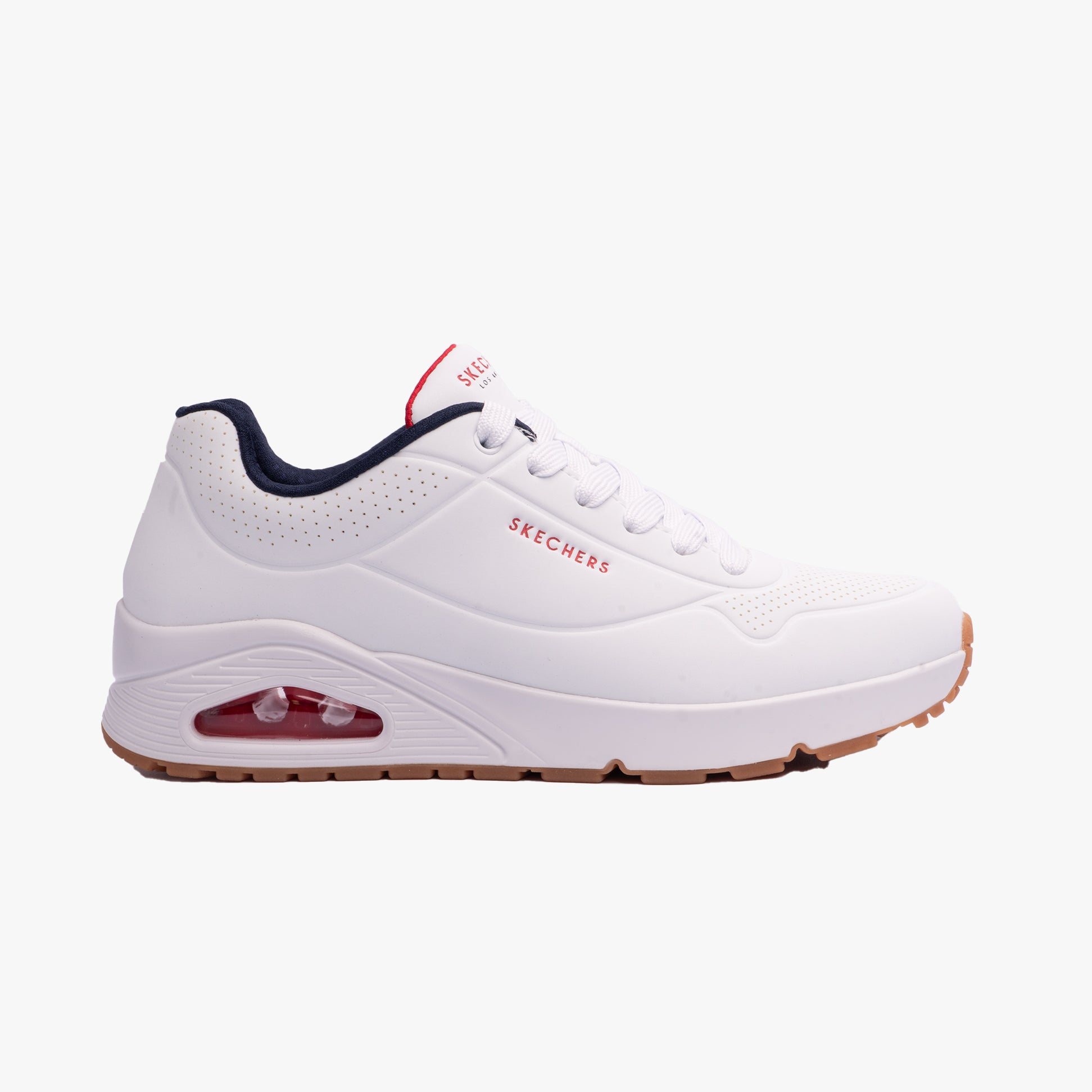 Skechers 52458/WNVR UNO - STAND ON AIR Mens Trainers White/Red