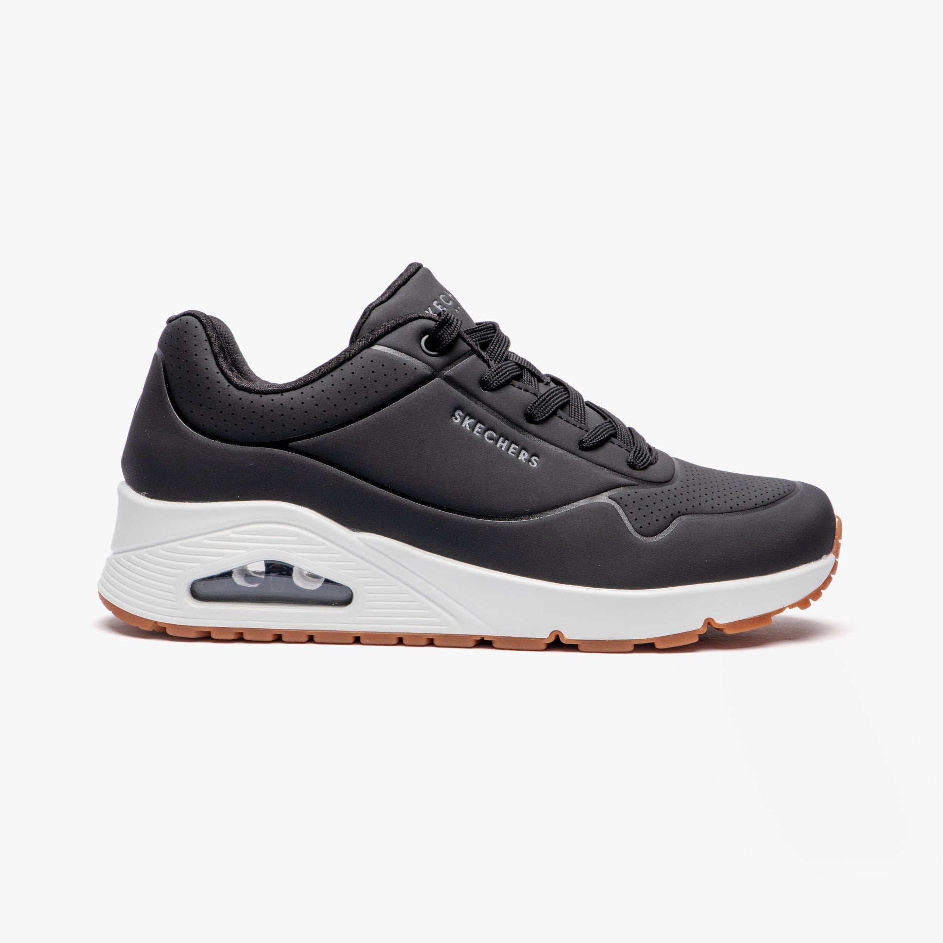 Skechers 73690/BLK UNO Womens Lace-Up Trainers Black