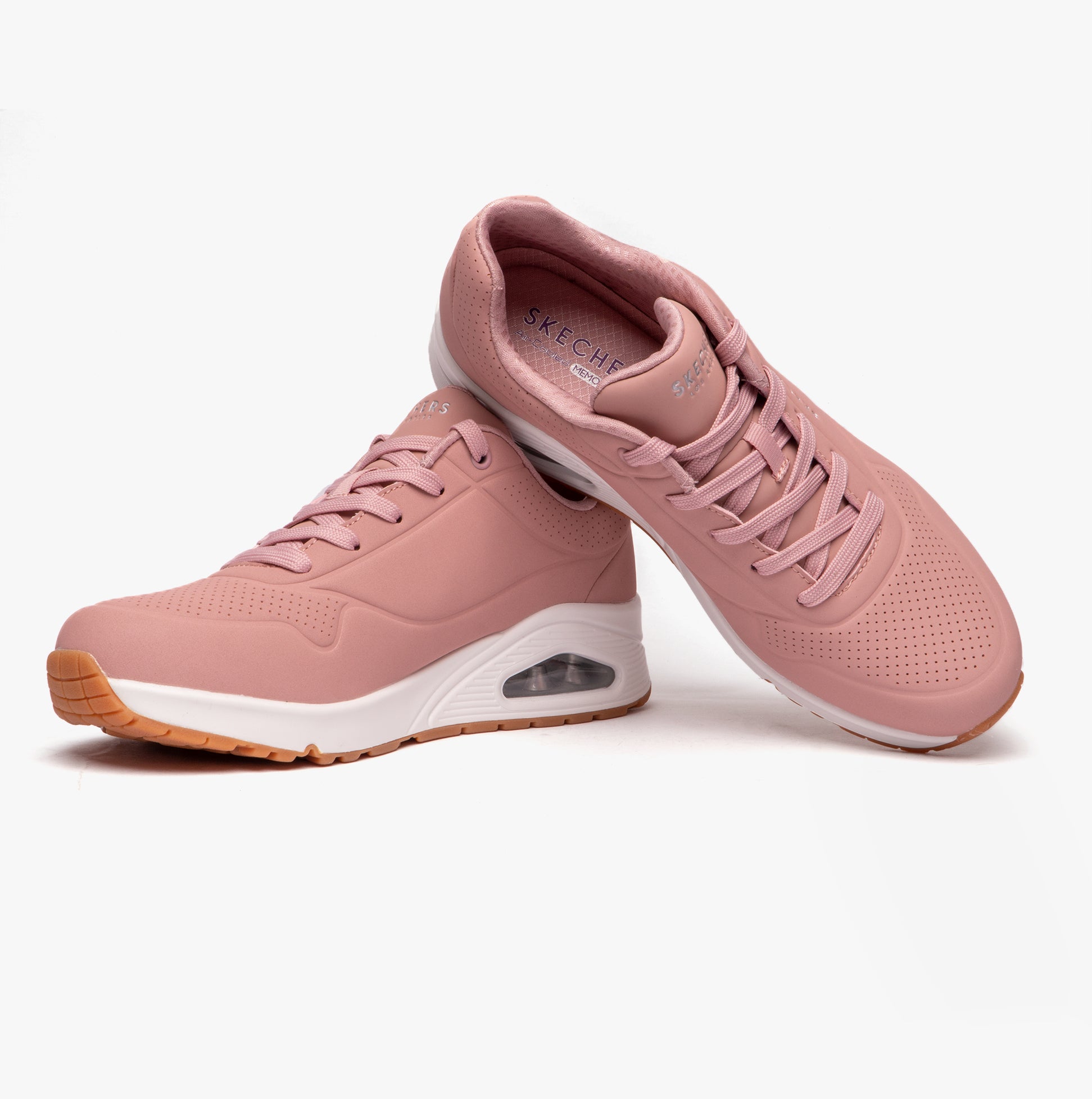 Skechers 73690/BLSH UNO Womens Lace-Up Trainers Blush