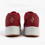 Skechers 73690/DKRD UNO - STAND ON AIR Womens Trainers Dark Red back view featuring synthetic material and wedge heel.
