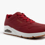 Skechers 73690/DKRD UNO - STAND ON AIR Womens Trainers Dark Red side view with lace-up closure and air-cool technology.