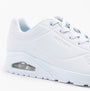 Skechers 73690/LTDN UNO - STAND ON AIR Womens Trainers Light Denim side view showing synthetic upper and lace-up closure.