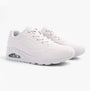 Skechers 73690/LVLP UNO - STAND ON AIR Womens Trainers Purple side view with lace-up closure and comfortable synthetic upper.