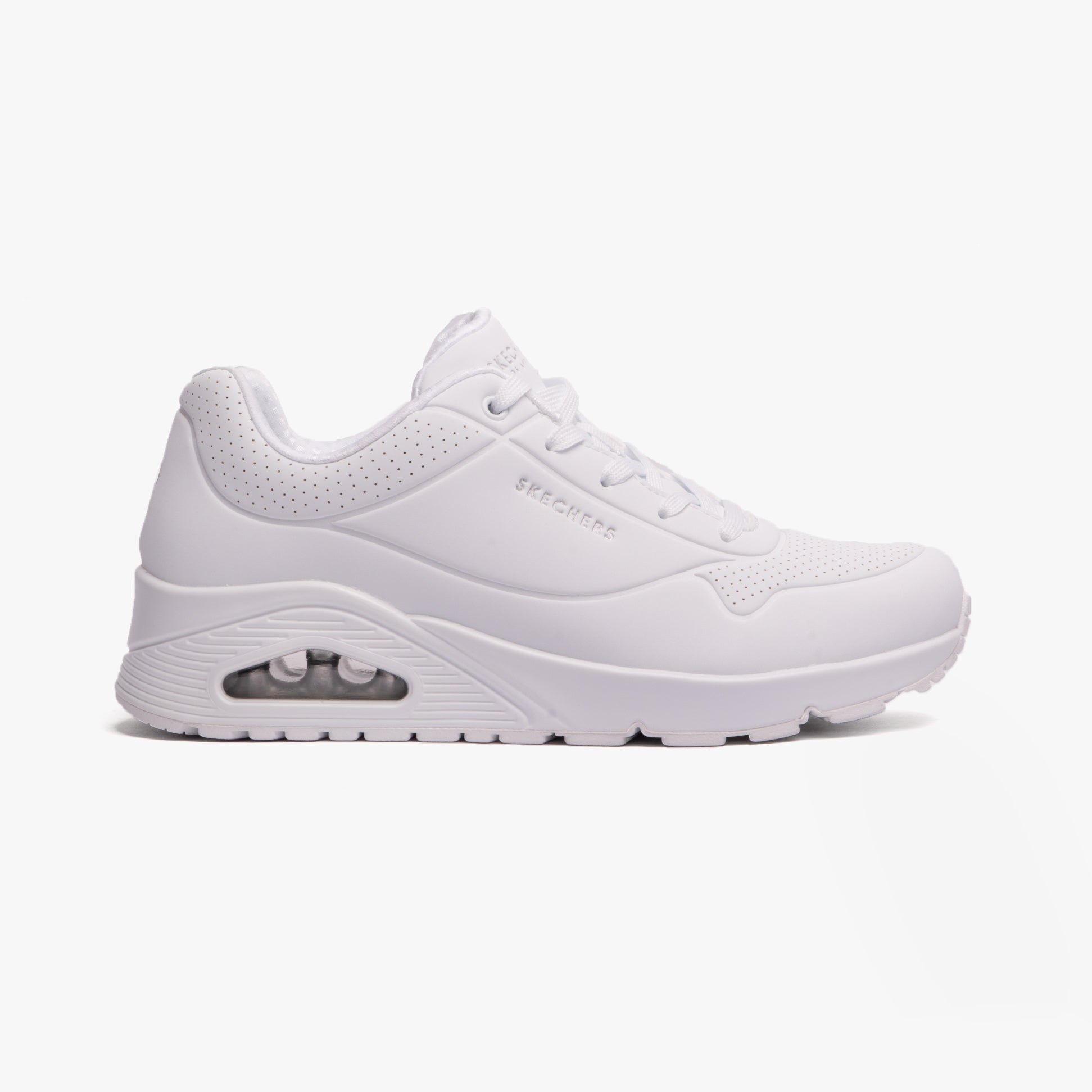 Skechers 73690/W UNO Womens Lace-Up Trainers White