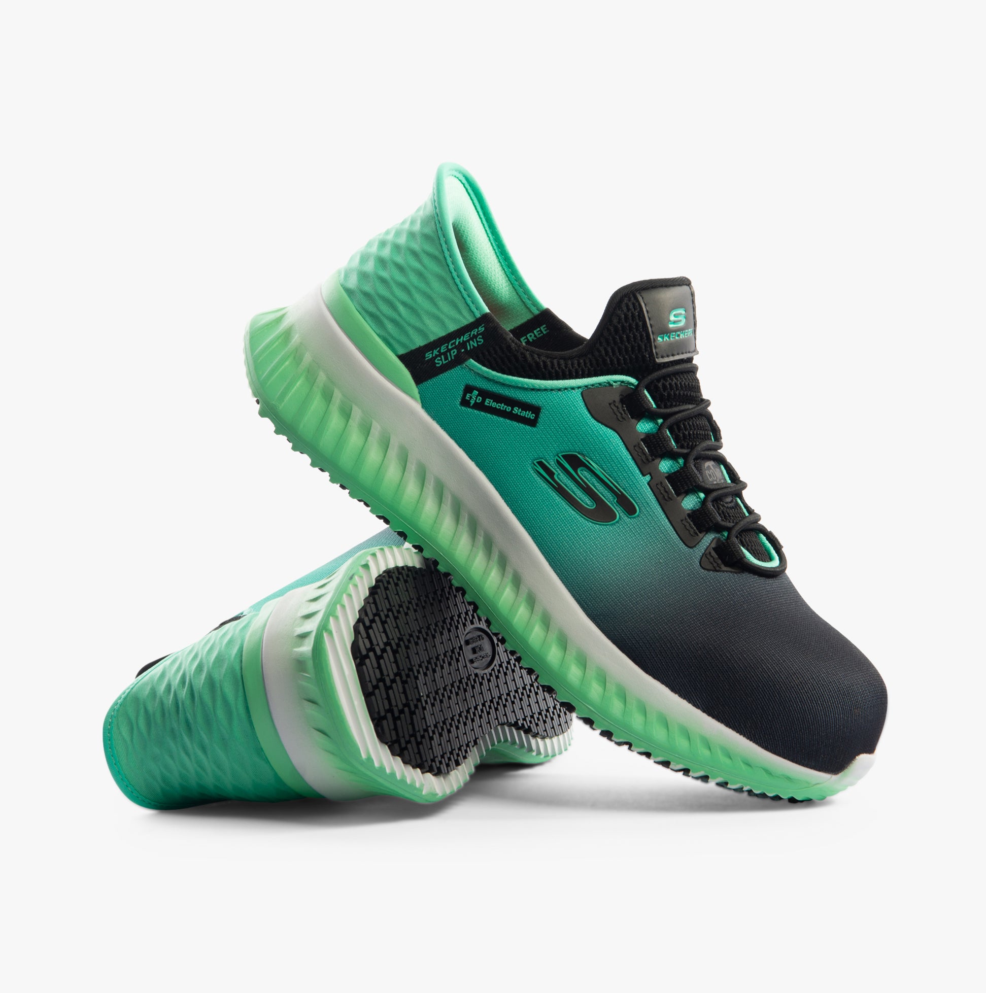 Skechers Work 108152EC TILIDO - OMBRAY Womens Safety Trainers Black/Teal