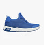 Side view of Skechers Work 77281EC MARSING - WAIOLA SR Womens Occupational Trainers Blue, showcasing mesh upper and slip-resistant sole.