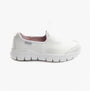 Skechers Work 76536EC SURE TRACK SR Womens Occupational Shoes White side view, showcasing leather upper and rubber sole.