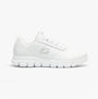 Skechers Work 76576EC SURE TRACK ERATH SR Womens Occupational Shoes White side view showing lace-up design and logo.