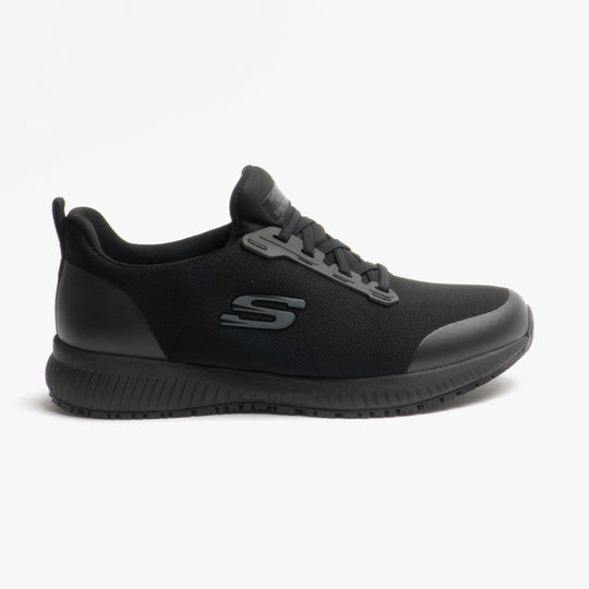 Skechers Work 77222WEC Squad SR Womens (Wide) Slip Resistant Work Trainers Black