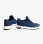 Side view of Skechers Work 77281EC MARSING - WAIOLA SR Womens Occupational Trainers in Navy with synthetic upper and rubber sole.