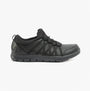 Side view of Skechers Work 77283EC GHENTER SR Womens Occupational Trainers Black, slip-resistant, leather and fabric upper.