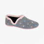 Sleepers ARIA Womens Full Slippers Slippers Grey/Pink side view showing star design and comfort features.