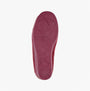 Sleepers DAWN Womens Full Slippers Slippers Burgundy/Ocelot bottom view with textured rubber sole.