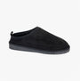 Sleepers DAVID Mens Mules Slippers Black side view showing suede upper and slip-on design.