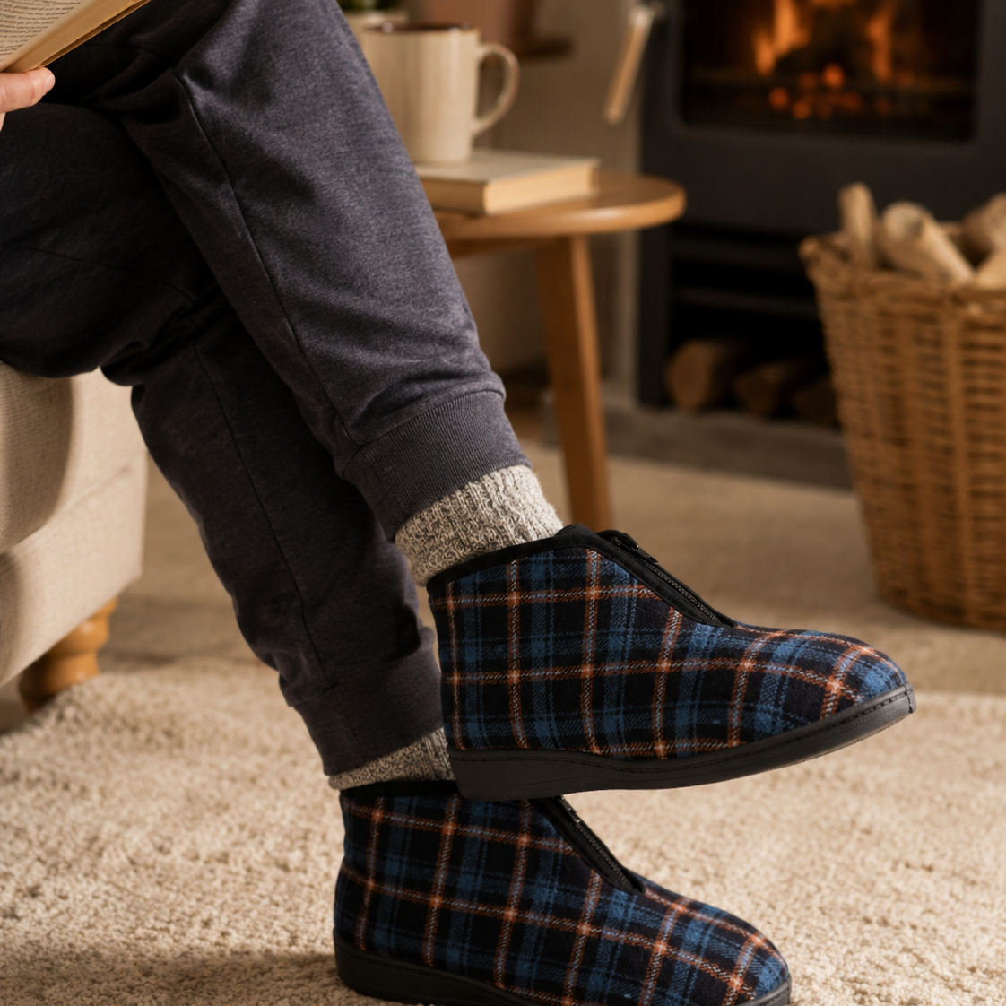 Sleepers ALFRED Mens Slipper Boots Blue