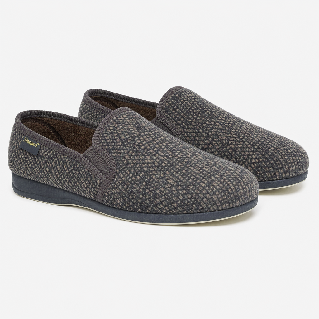Sleepers JOSEPH Mens Full Slippers Brown Check