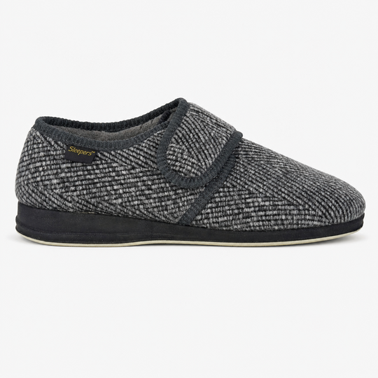 Sleepers WILLIAM Mens Touch Fasten/Velcro Grey Check