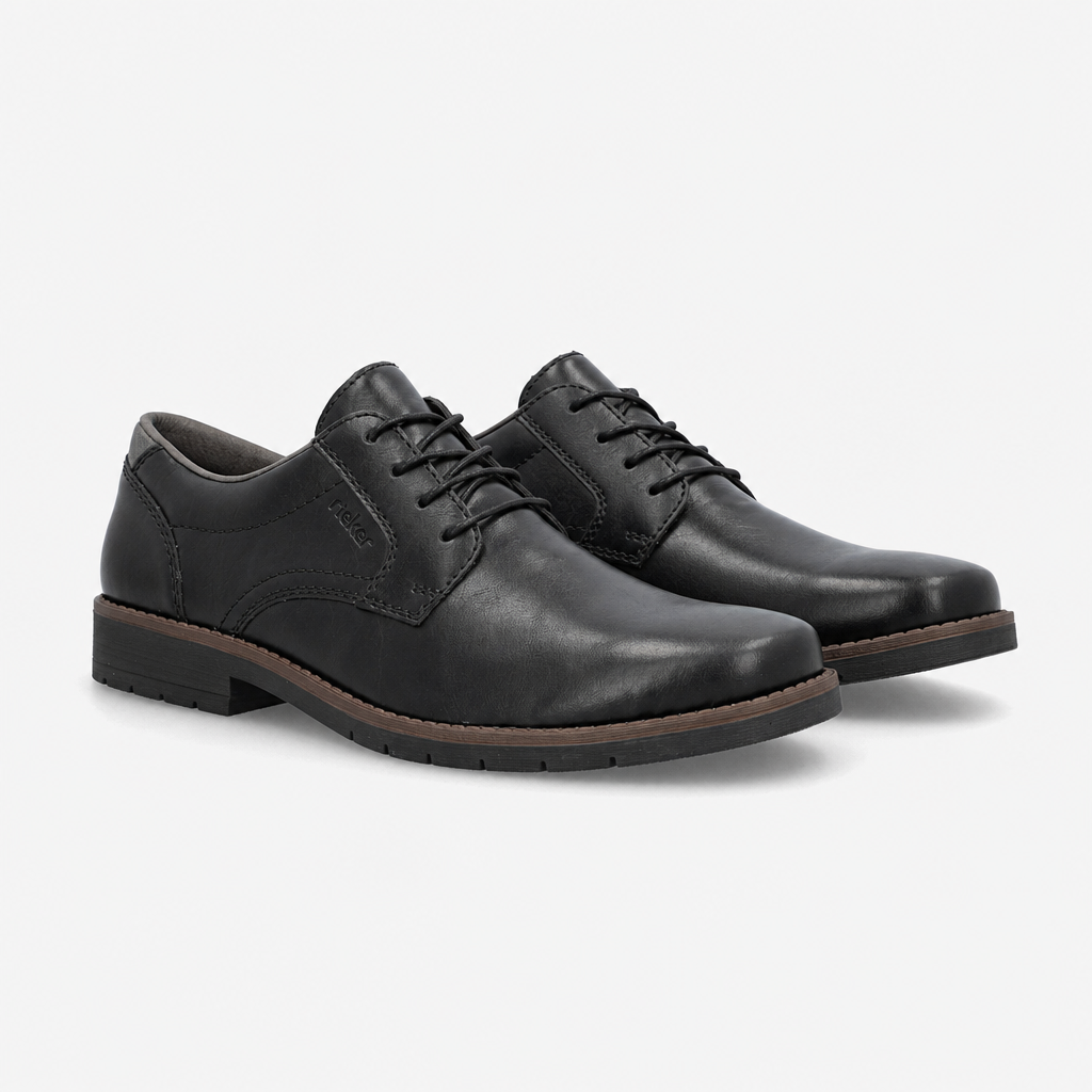 Rieker 13900 Mens Lace-Up Shoes Black/Smoke