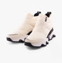 Sorel KINETIC IMPACT PUFFY ZIP Womens Winter Boots White side view showcasing the ankle boot design with zip closure.