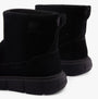 Sorel EXPLORER III SLIP-ON Womens Winter Boots Black rear view showing suede upper and rubber sole.