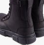 Sorel EXPLORER STRT LACE Womens Boots Black rear view showing lace-up design and rubber sole details.