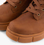 Sorel EXPLORER STRT LACE Womens Boots Brown detail view showcasing leather upper and lace-up design.